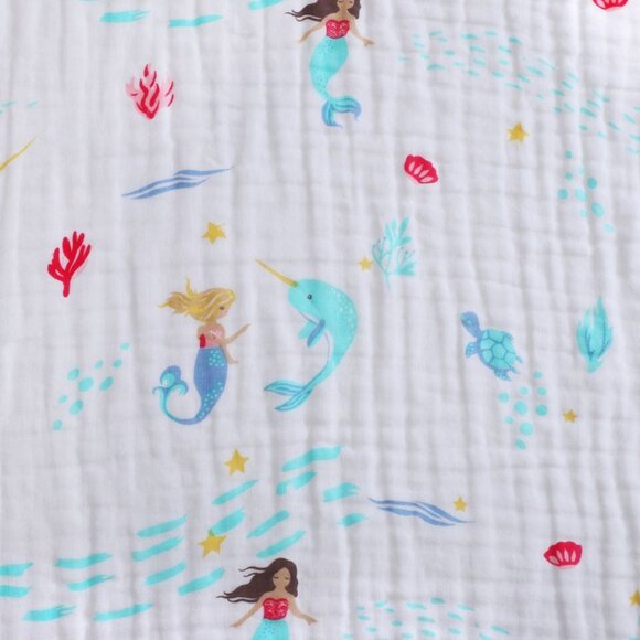 New Jay & Ava Baby/Toddler Muslin 100% Cotton Blanket - Little Mermaid - Picture 2 of 5